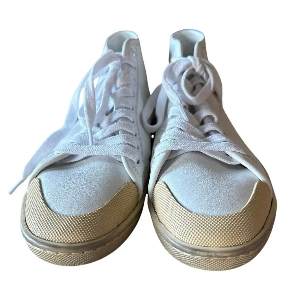 Saint Laurent White SL/39 Mid-Top Canvas Fashion Sneakers Size EU 36 US 6 - Picture 4 of 10